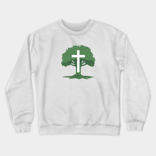 Christian Cross with Tree of Life Crewneck Sweatshirt by hobrath